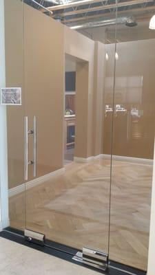 Glass Door into showroom