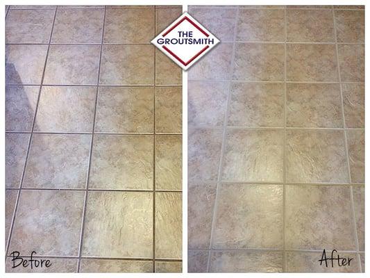 Grout floor tile cleaning