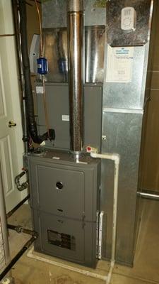 100k up flow furnace and 3 ton A coil... installed by A Better Climate pros...