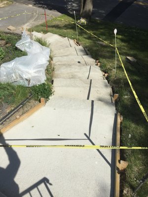 Concrete staircase constructed