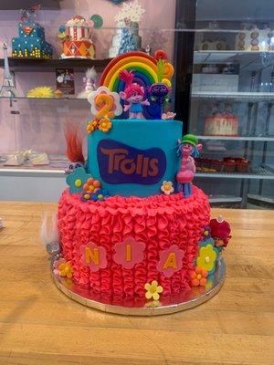 Trolls Themed Cake made by 4 Every Occassion Cake and Cupcake Bakery