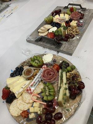 Charcuterie boards after the second portion of the class