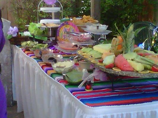 Back yard fiesta taco bar