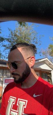 Undercut fade and beard line up