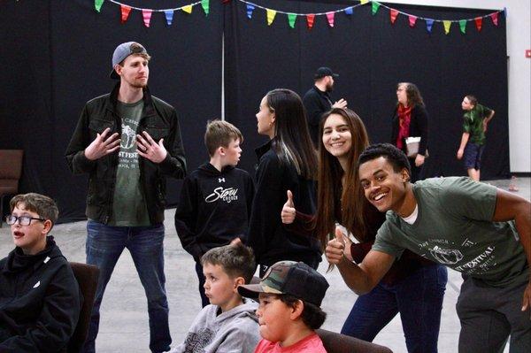 Group playing games and celebrating Story Church's Harvest Festival