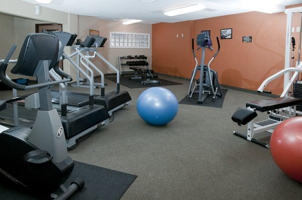 Fitness Center Features Cardio Equipment and Free Weights