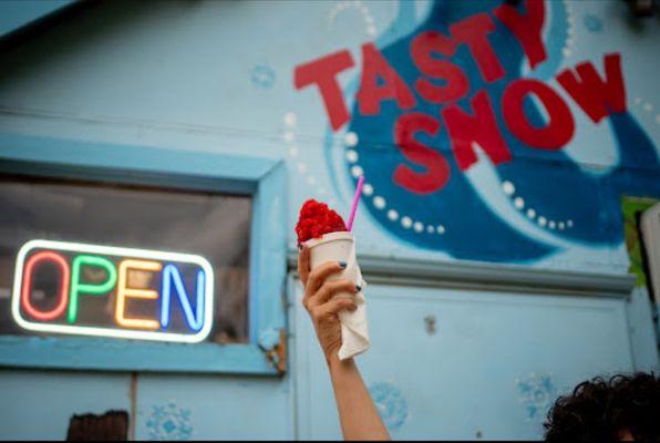 Showing the Snow Cone building