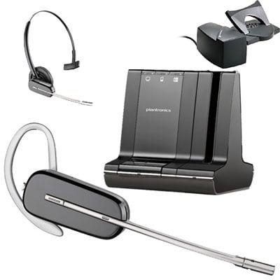 Plantronics Savi 740 wireless headset. 1 year warranty & phone, PC & Bluetooth connectivity. includes 3 wearing styles.