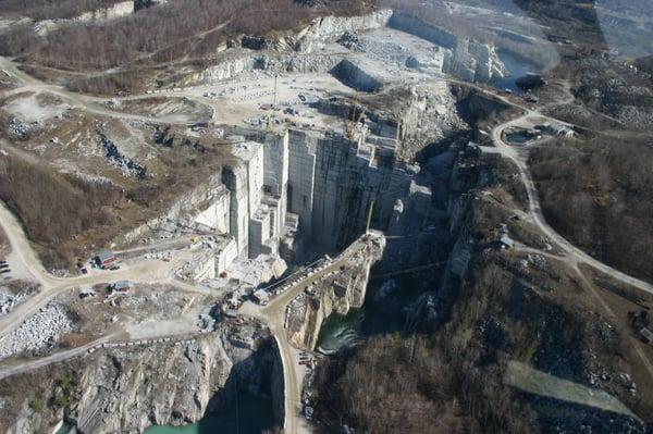 Aerial Granite Mine Helicopter View