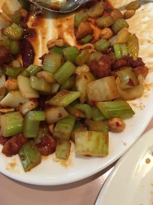 Kung Pao Chicken, pretty much all raw celery with a few bits of chicken.