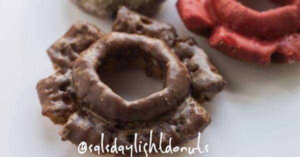 Delicious chocolate old-fashioned donut.