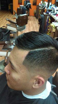 Comb over w fade