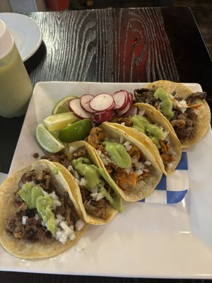 A variety of the $2 tacos for taco Tuesday