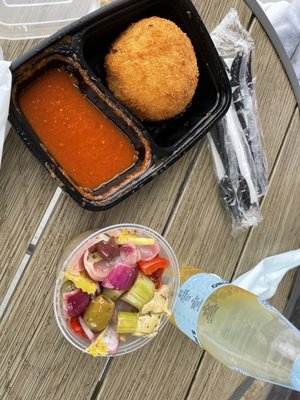 Olive Salad and Arancini w/ Red Sauce