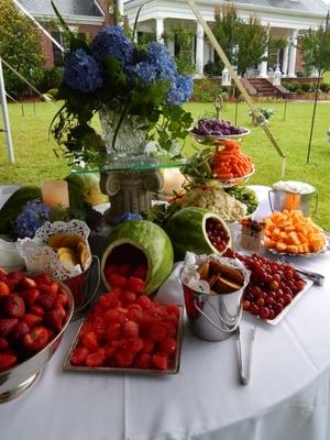 Outdoor wedding Appetizer Station.