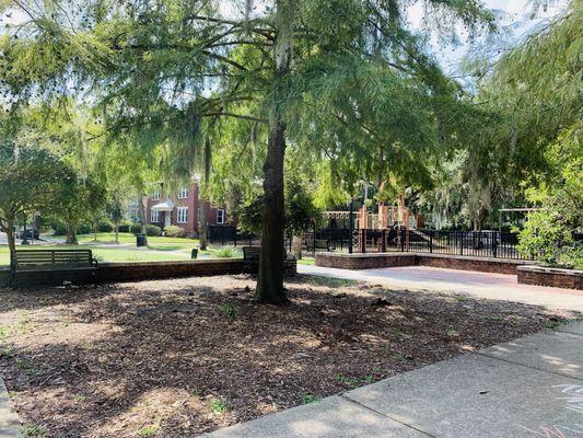 View from the corner of the square area in Baldwin Park.