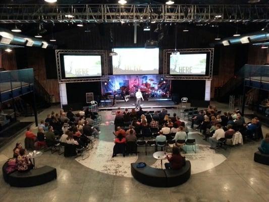 Our OASIS Venue offers the same service, but a smaller, more casual environment with a little louder music. Services at 9:15A & 10:45A