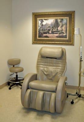 Comfortable massage chairs while you wait for your appointment.