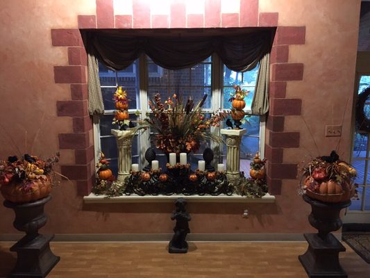 Fall Holiday window in our Dining Room