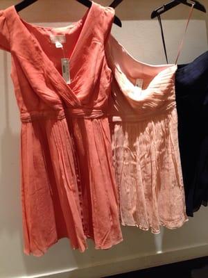 Bright coral, misty rose in silk chiffon