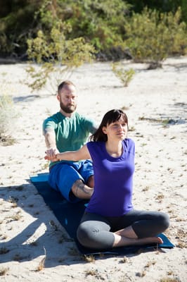 Joseph H. Stoddard, LMT performing Thai Yoga Massage