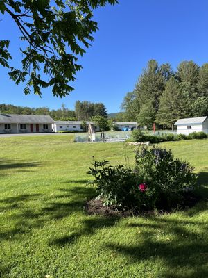 Motel and sunny pool