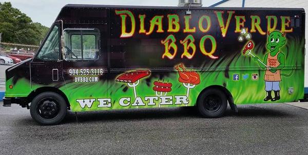 Welcome Diablo Verde BBQ. The pulled pork, baked beans and slaw were amazing and don't know how we finished after lunch like that, wow!!!