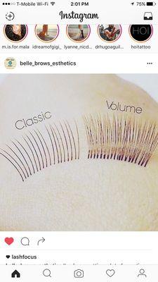 Classic vs. Volume lashes