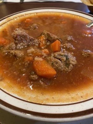 Albondiga soup, aka meatball soup.