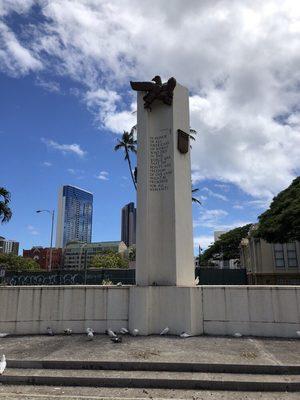 I tried to get closer to the memorial to show the carved names on the plaques