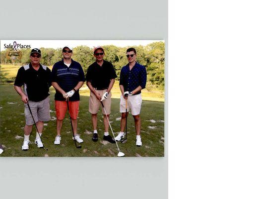 Frank and Mike along with others, golfing to raise awareness for victims of domestic violence.