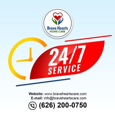 24/7 availability with qualified caregivers.