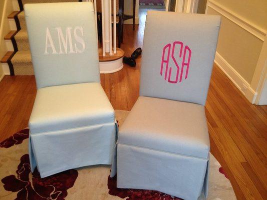 Monogrammed Dining Chairs