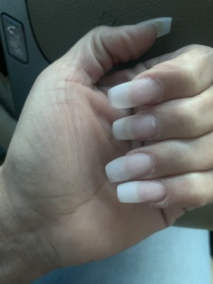 The worst nails $30 for this crap uneven different sizes and shape