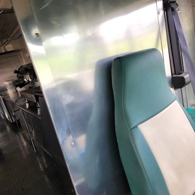 Cabin area of food truck cleaned and polished