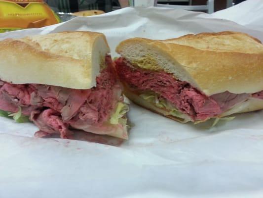 Roast beef sandwich packed with meat!