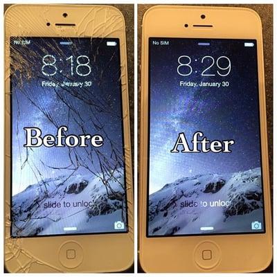 Before and after picture for our satisfied customer.