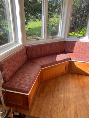 Our corner bench in the breakfast nook.