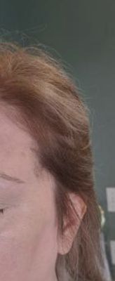 Hair dark red around face with color that stained the skin. Not what I asked for.