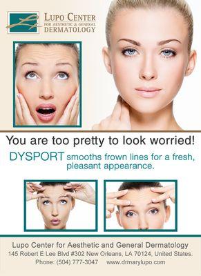 Visit our website to read more on the Dysport procedure and related details http://www.drmarylupo.com/dysport/index.html #DrLupo #NewOrleans