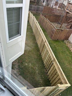 Top view of the side yard