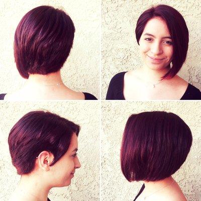 Asymmetrical cut and color