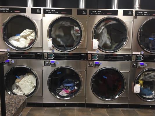 So on a busy day, they have half of the dryers taped up with names and tags...