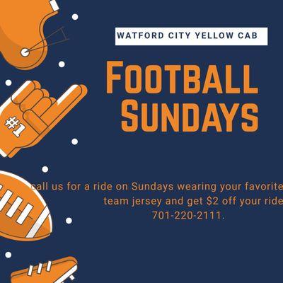 Football Sunday Promotion! Come Wearing your favorite Jersey!!