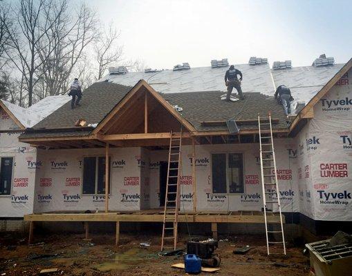 new house being roof in Columbia,SC.