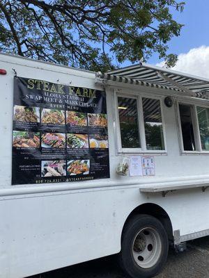 Food truck parked at the Aloha Stadium Swap Meet on a Sunday