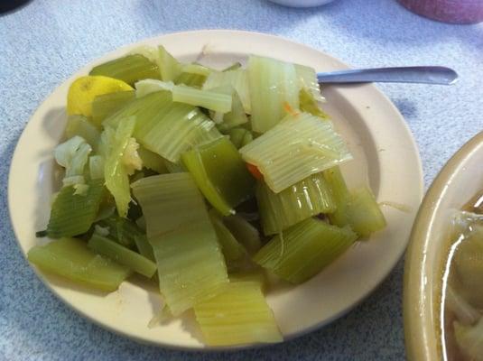 Not caldo de res, but caldo de apio...yuk