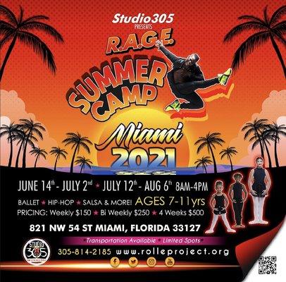 R.A.G.E. intensive summer camp 2021 Miami June 14 - July 2