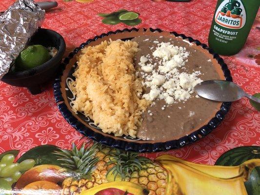 My big plate of rice and beans. Not really indicative of the regular food. Everything looked really good.