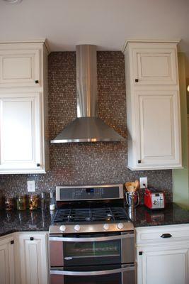 Glass tile back splash area